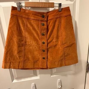 Madewell suede copper skirt